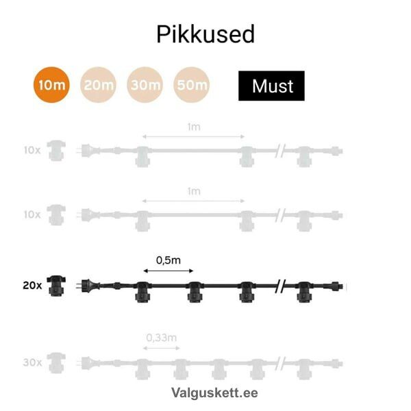 Valguskett 10m valgusketi müük 10m valgusketid lambikett 10m lambiketi müük lambikettide müük